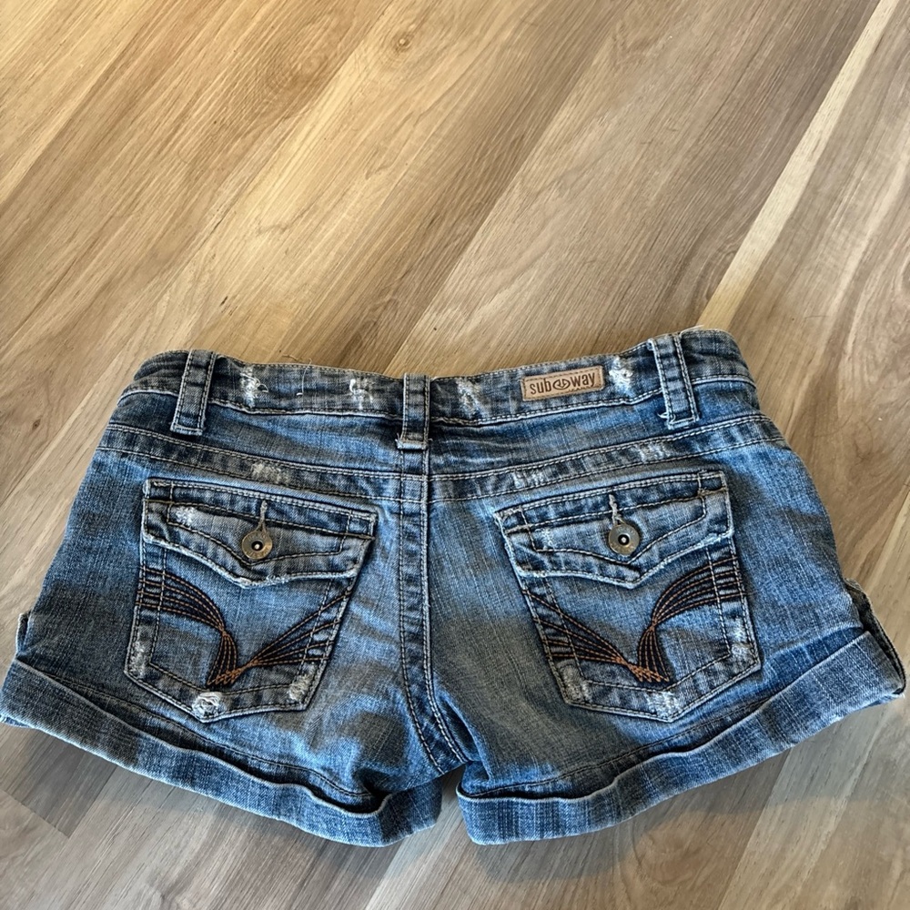 Women's low rise y2k Blue Denim Shorts